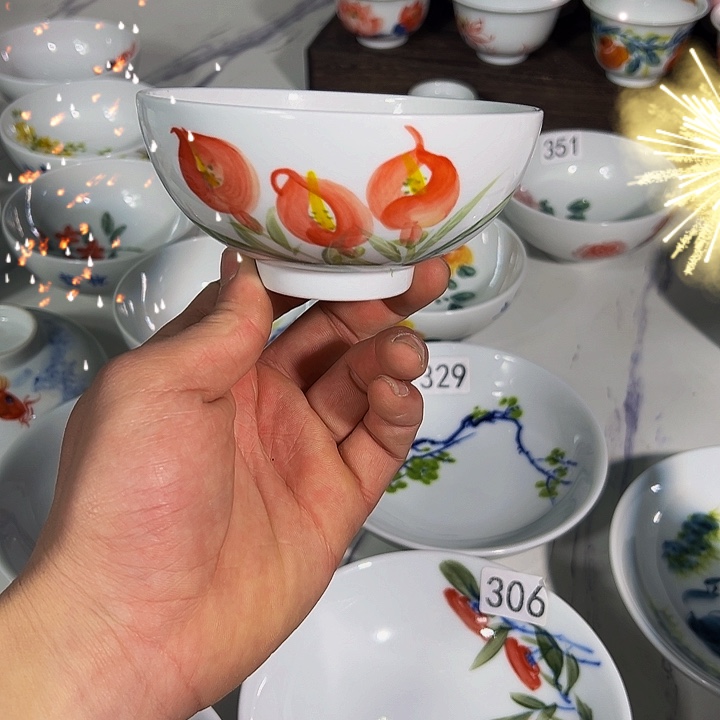 瓷景德镇手工手绘陶瓷5寸