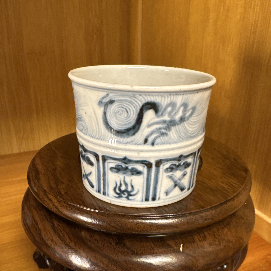 顽古，竹节海浪纹杯（50毫升）