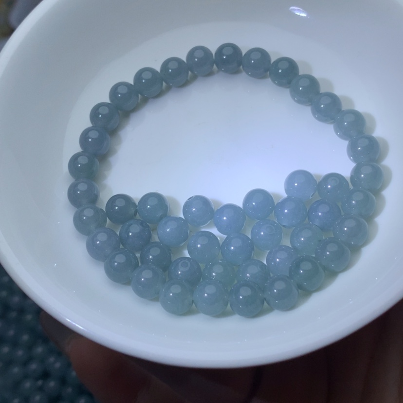 【闪购商品】翡翠手链未镶嵌卡7精品冰蓝水14颗 手链拍2单