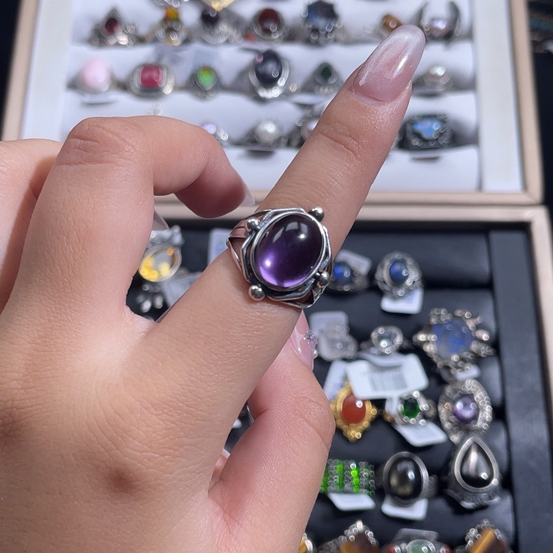 银S925镶嵌戒指水晶?***n