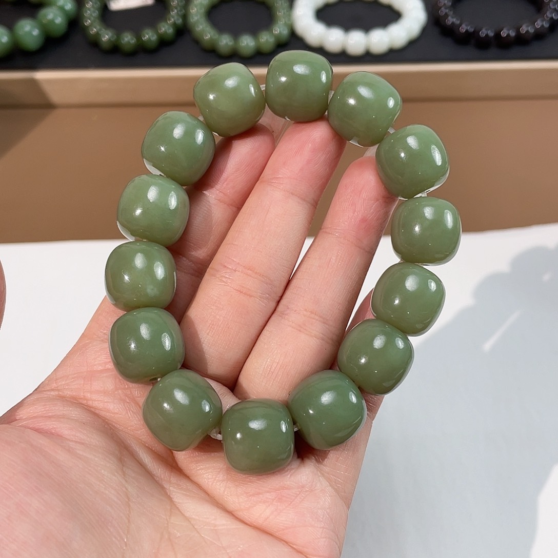 和田玉手链未镶嵌16 若羌 特细 