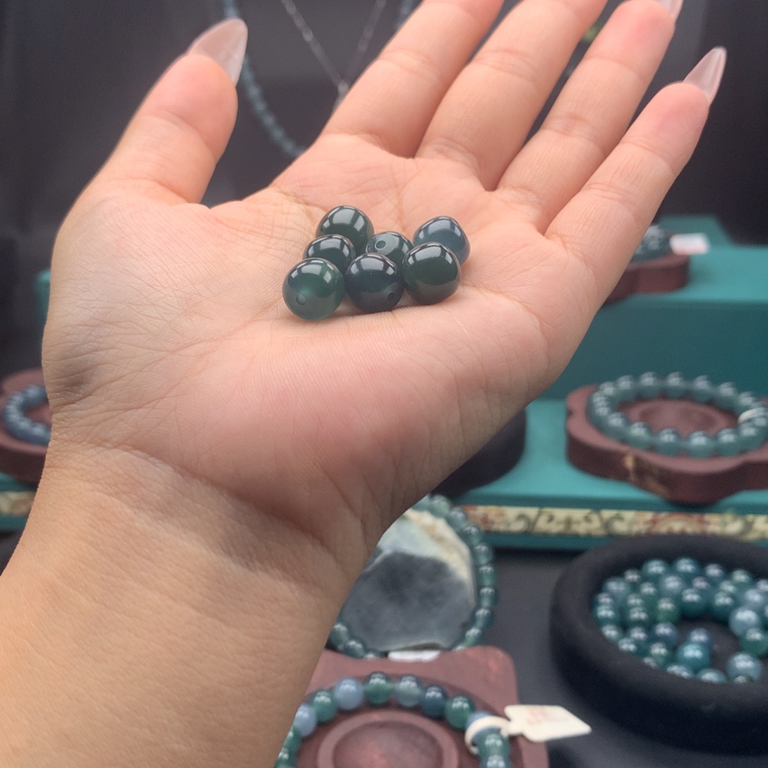 翡翠未镶嵌手链卡9.7mm老型珠单珠多样性发一