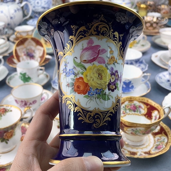 中古海外欧瓷盘盘子小房子