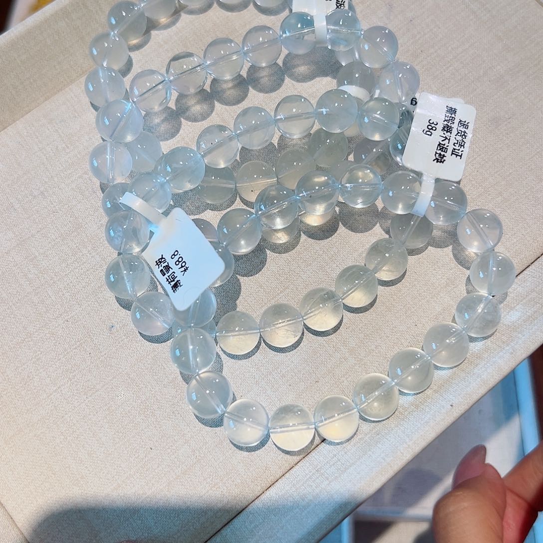 水晶手链未镶嵌无折扣 薄荷曼波