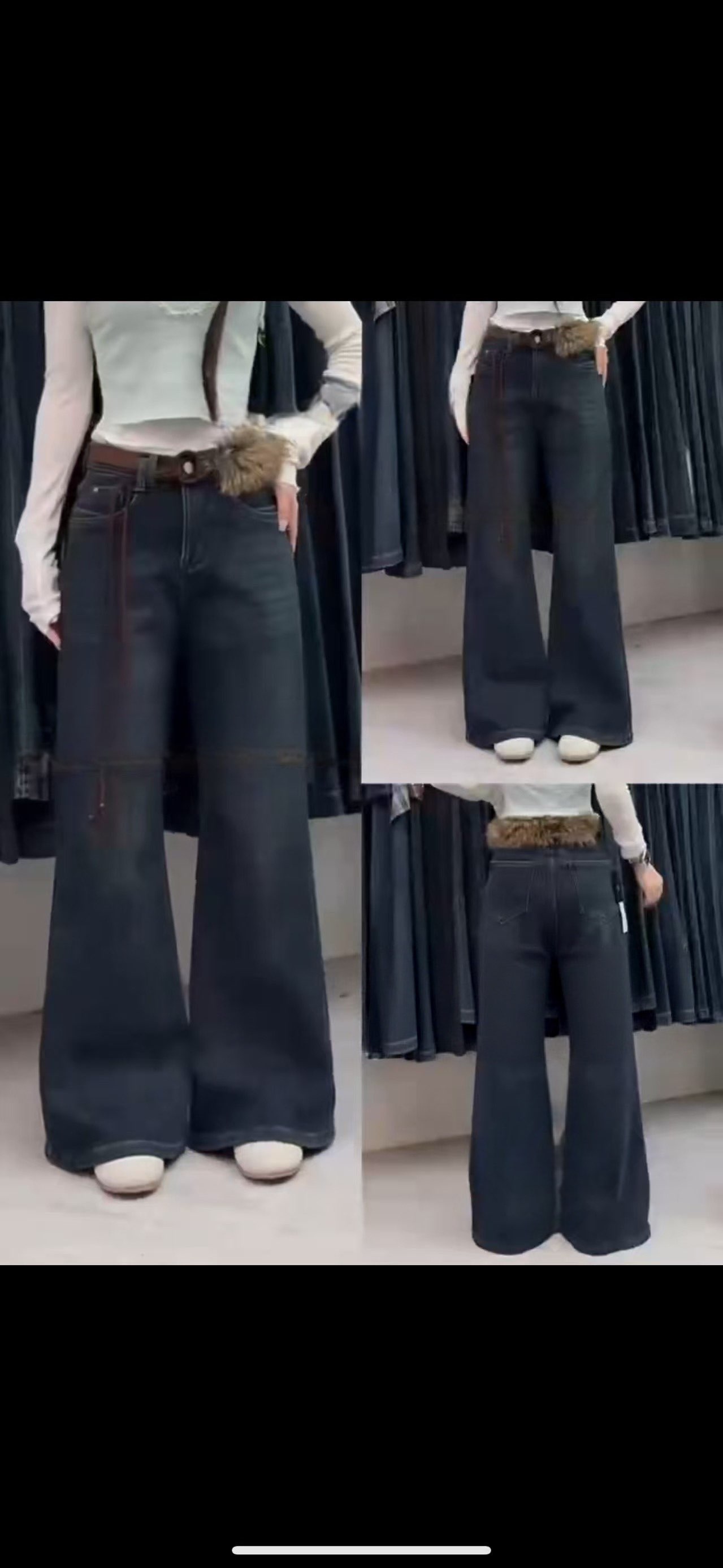 【锦衣服饰】XJ 8601 时尚百搭喇叭牛仔裤