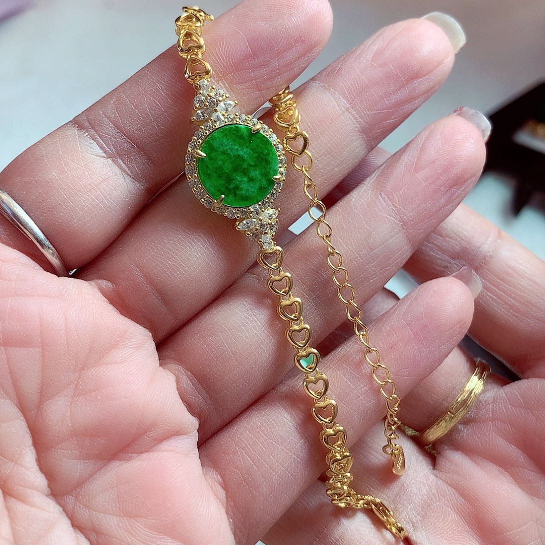 翡翠颈饰银S925镶嵌翡翠