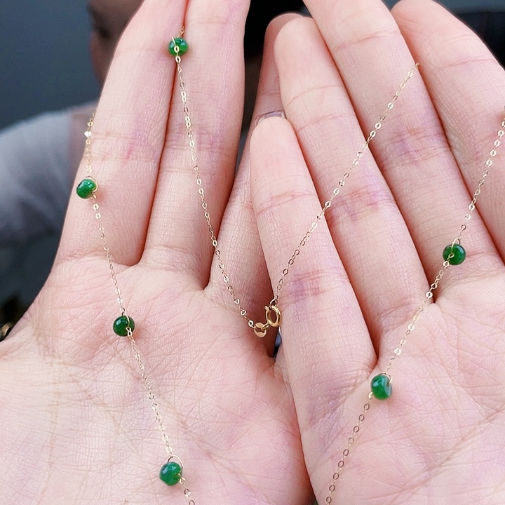 翡翠颈饰18K金镶嵌饰品