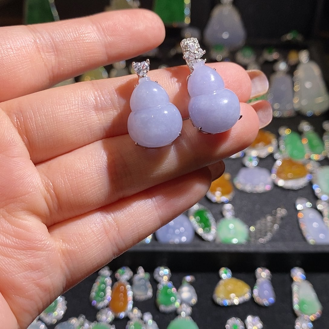 颈饰银S925镶嵌翡翠团**宝天然翡翠