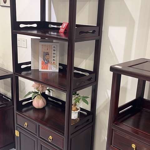 黑酸枝木类家具书柜