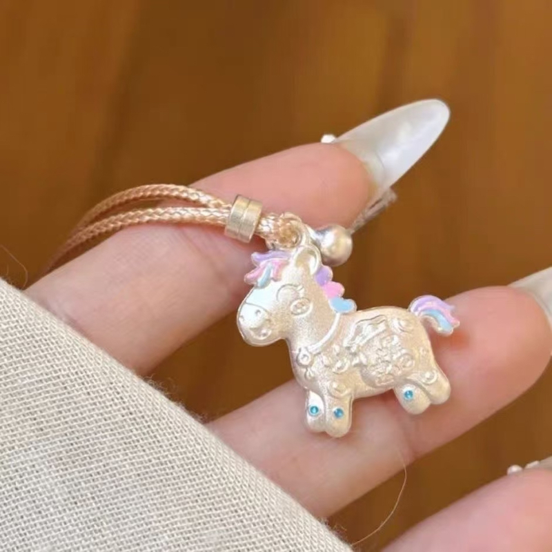 吊坠足银珐琅 80 号 【珐琅彩小马】中式珐琅彩可爱卡通马吊坠新款