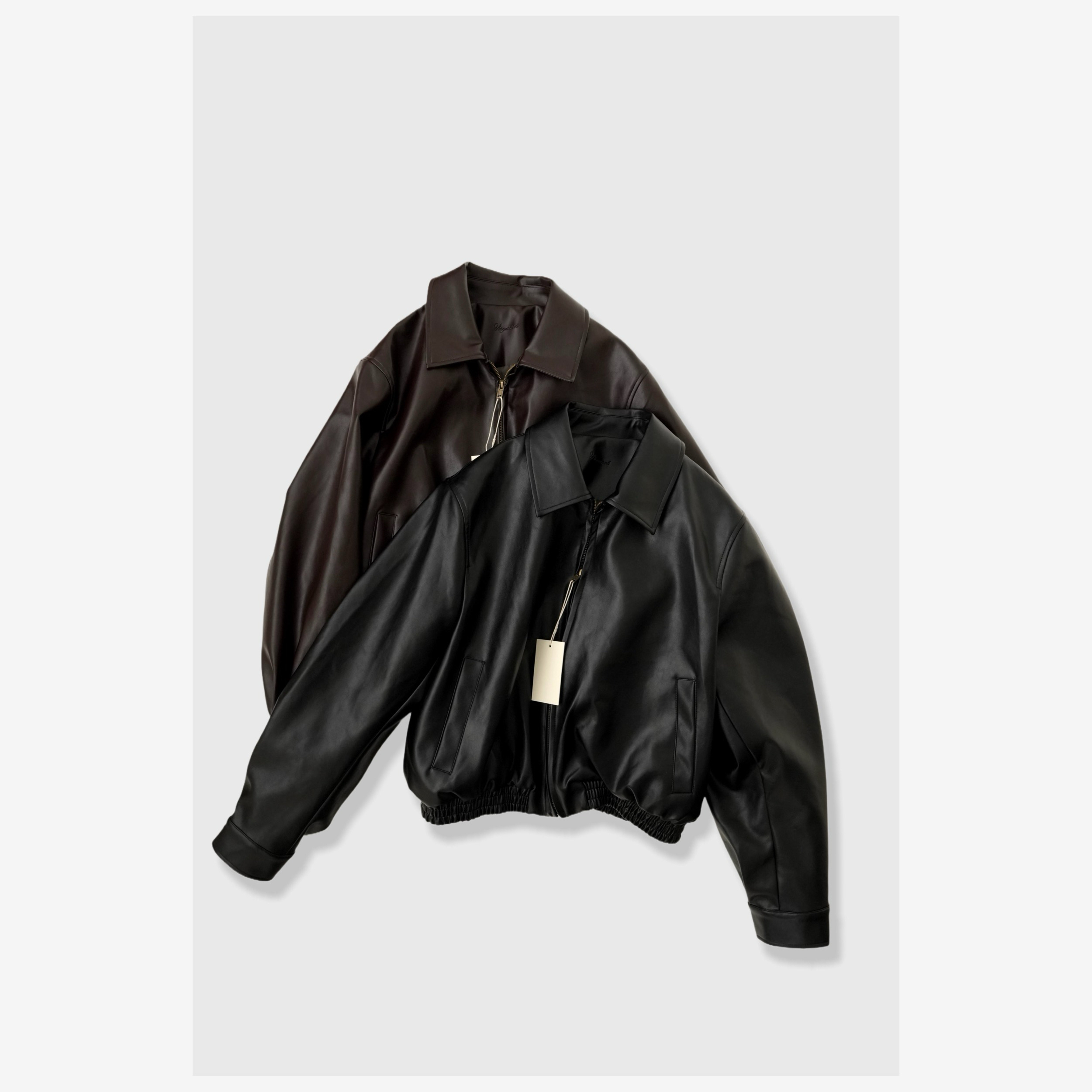 韩代款翻领宽松夹克外套pu外套