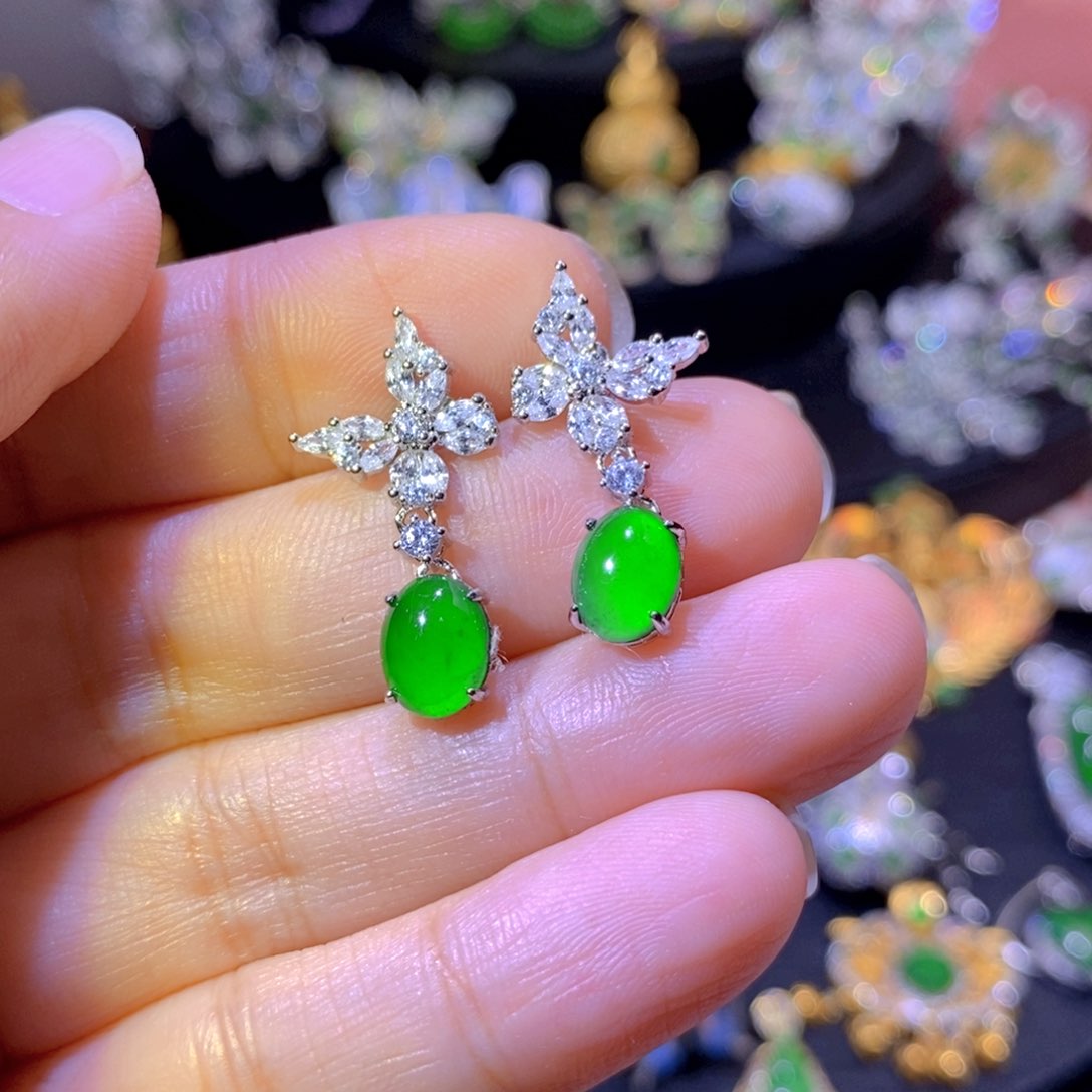 翡翠银S925镶嵌颈饰天然