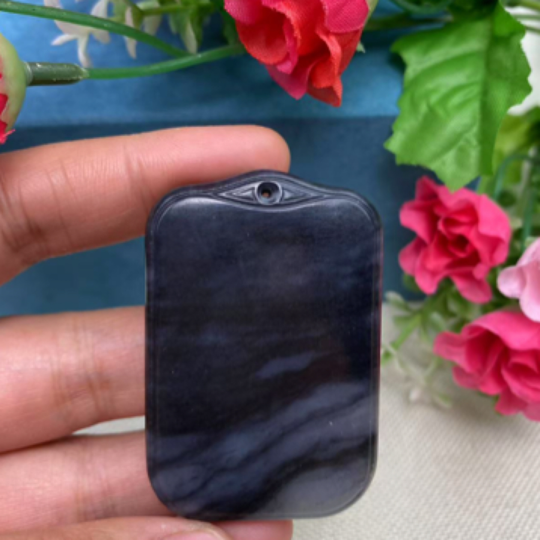 新疆和田玉青花无事牌挂牌