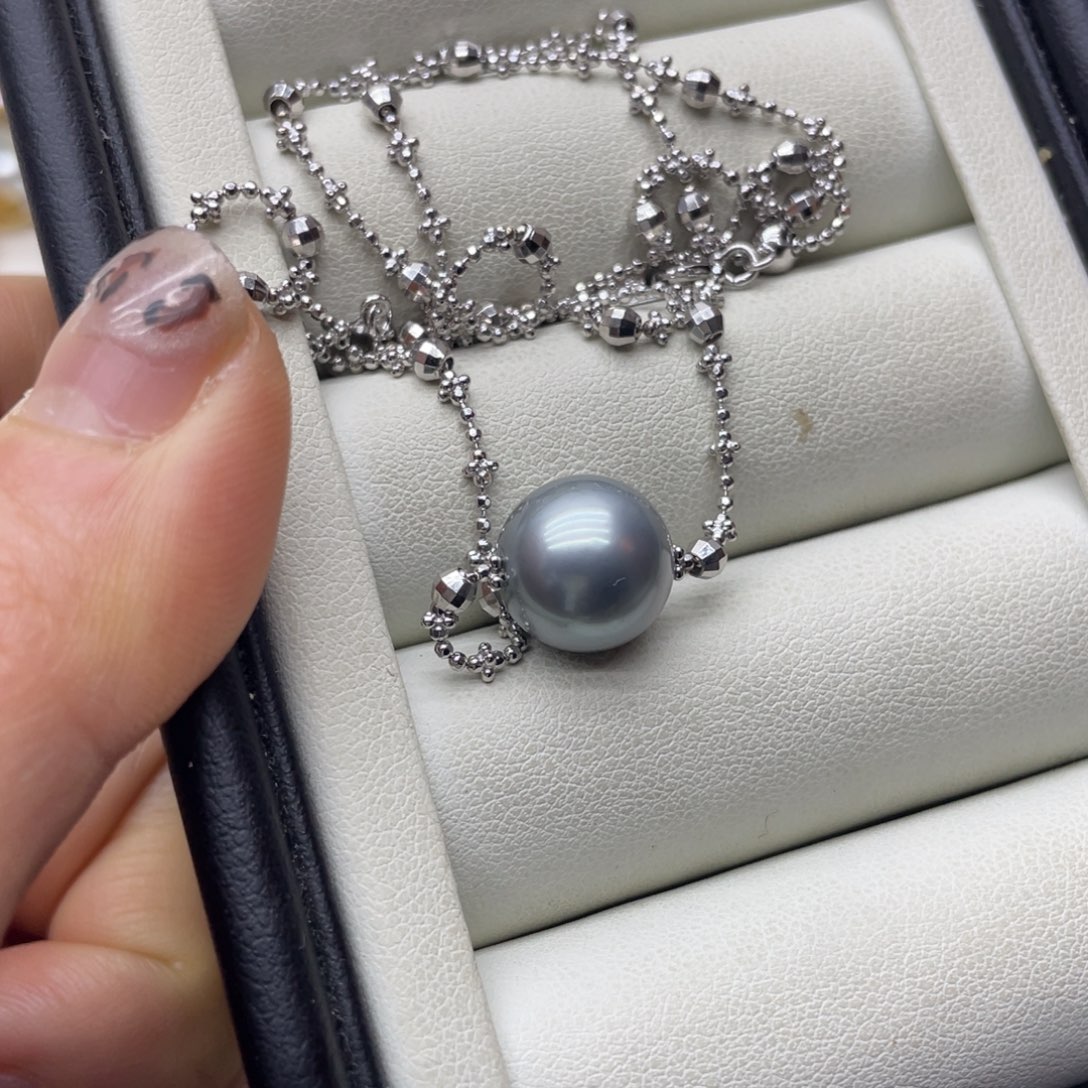 海水珍珠项链银S925镶嵌