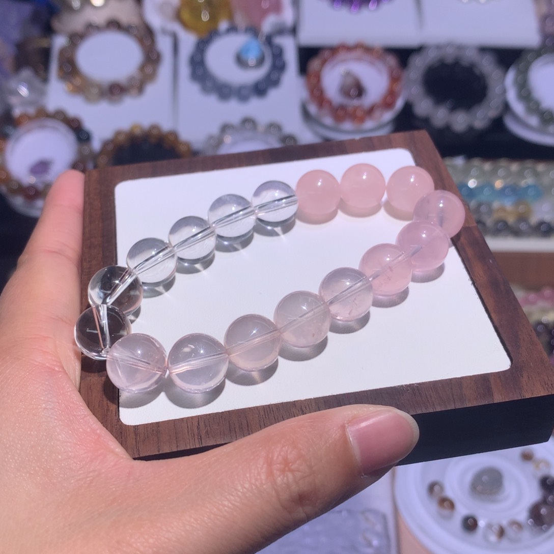 水晶手链银S925镶嵌小***道