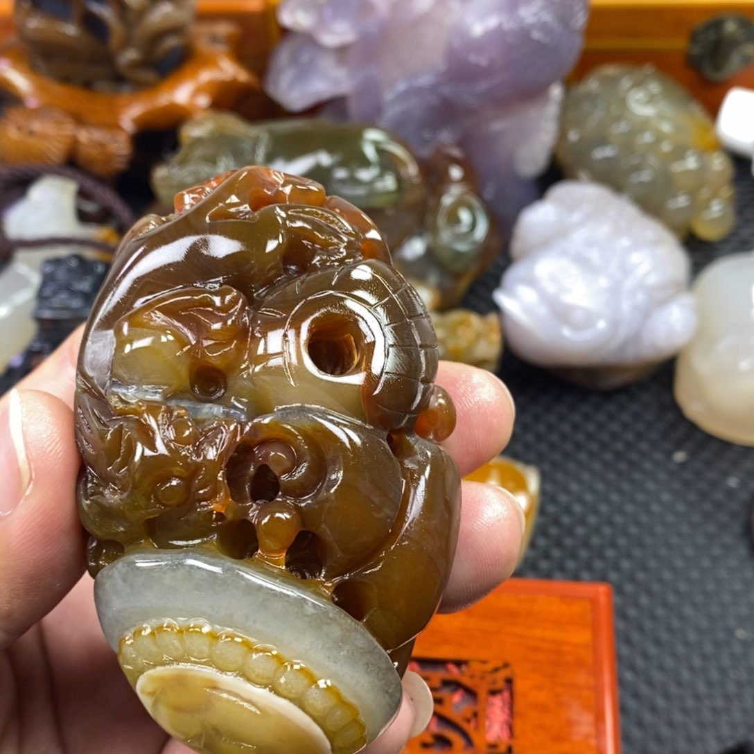 玛瑙/玉髓手把未镶嵌?****