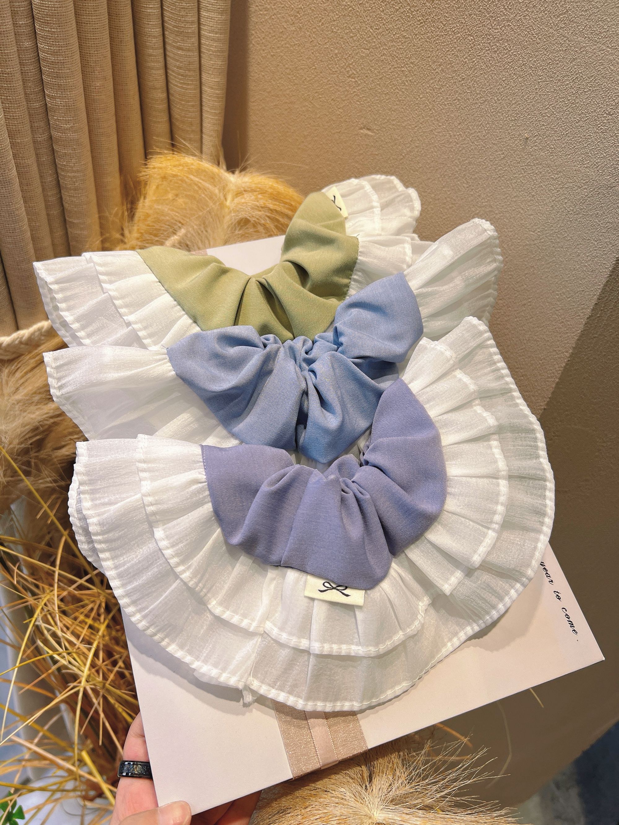 2025新款大肠发圈加大款拼接色气质头饰皮筋扎头发发绳