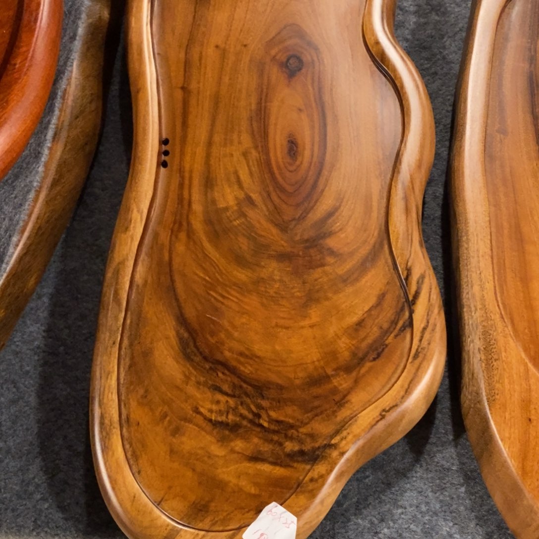 平**福香樟木自然随形茶盘