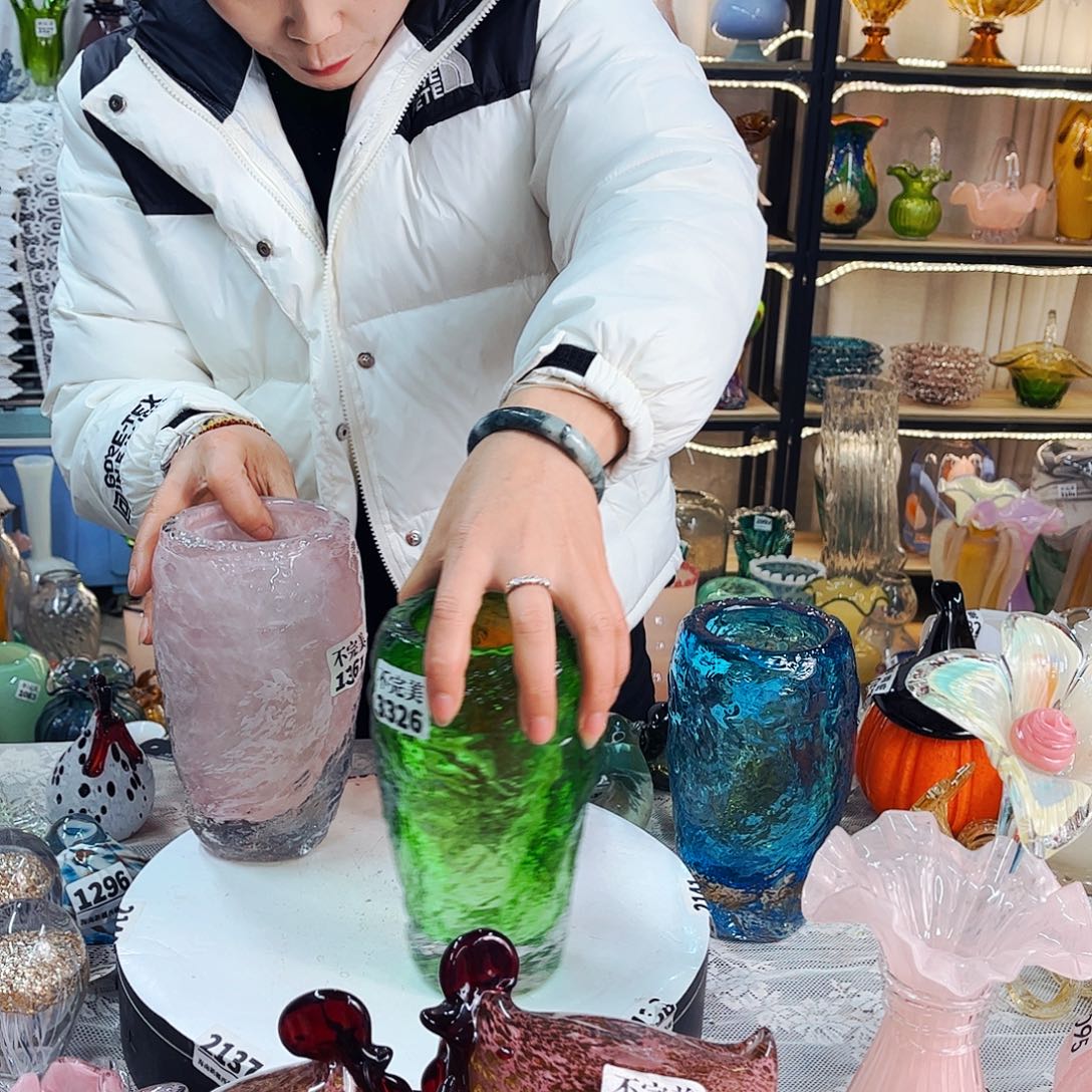 琉璃花瓶摆件家悦