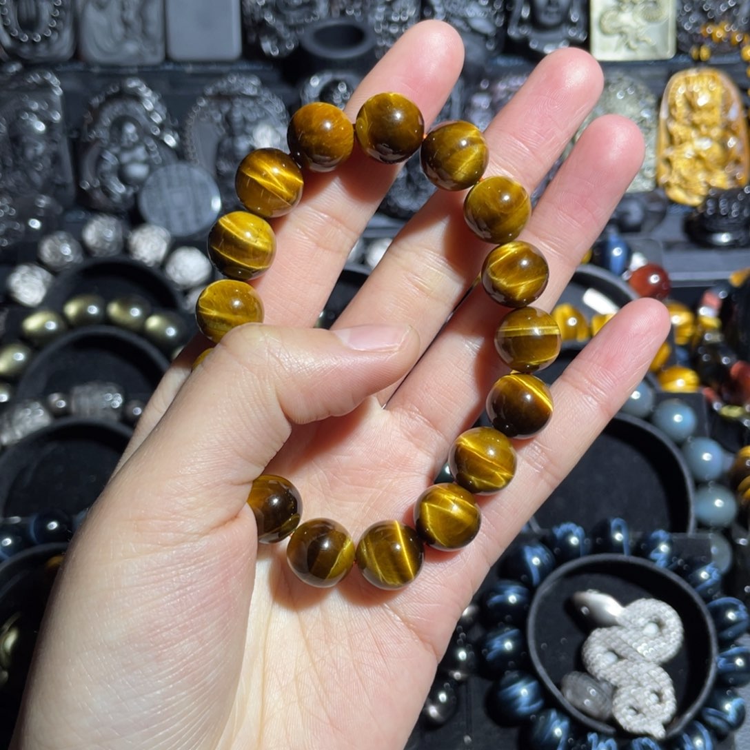 木变石（虎睛石）手串未镶嵌羅**?