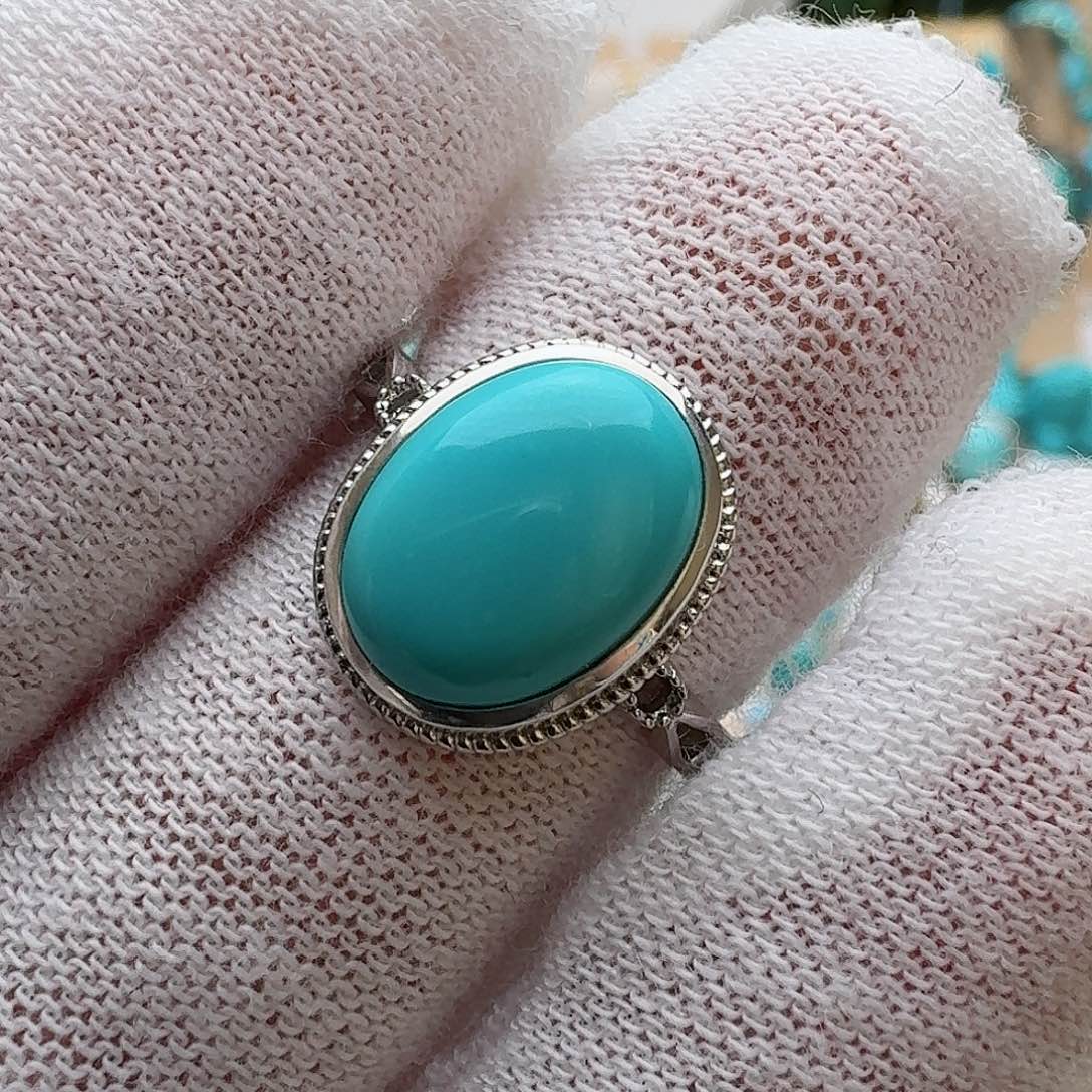 绿松石珠宝奇石银S925镶嵌