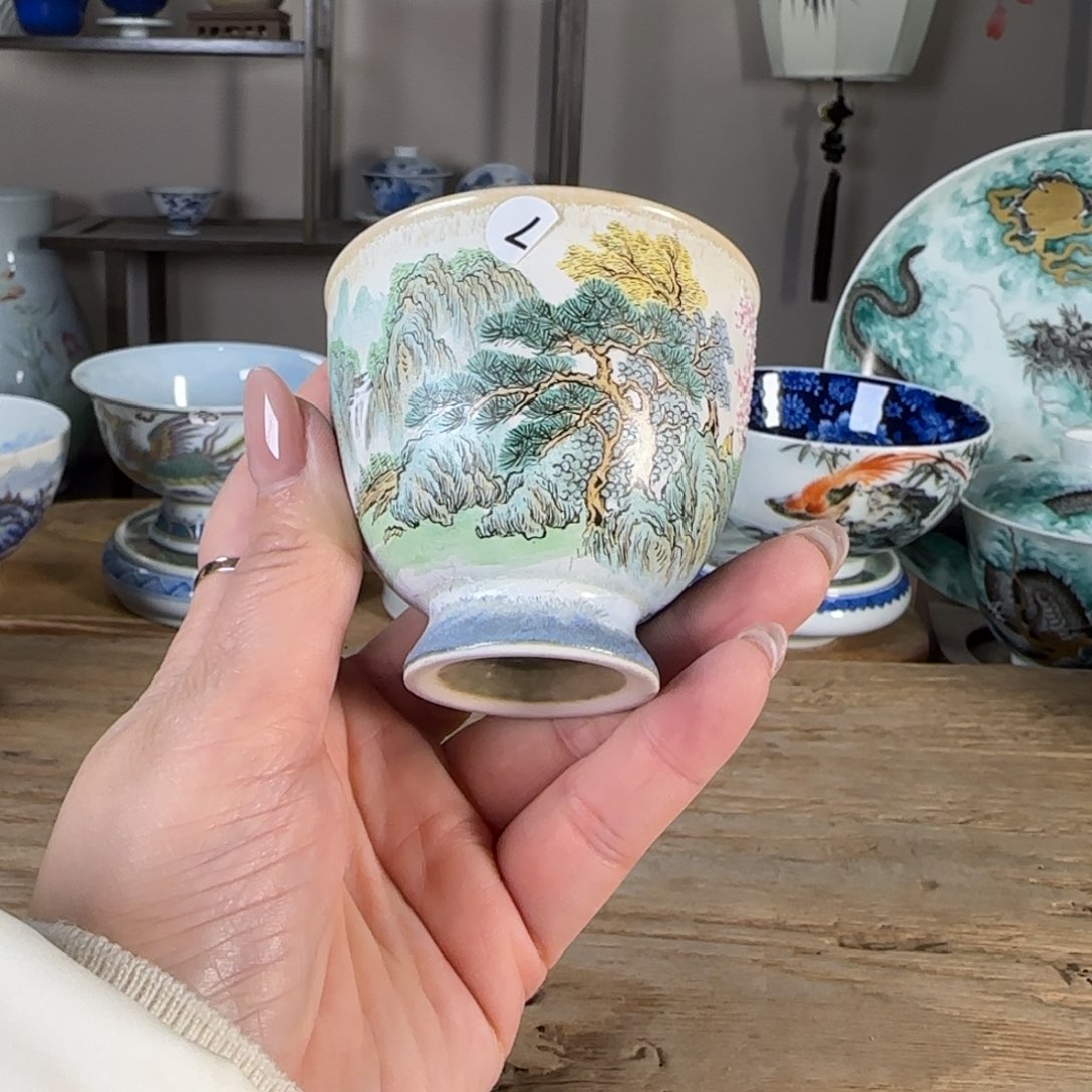 杯景德镇陶瓷柴烧多人