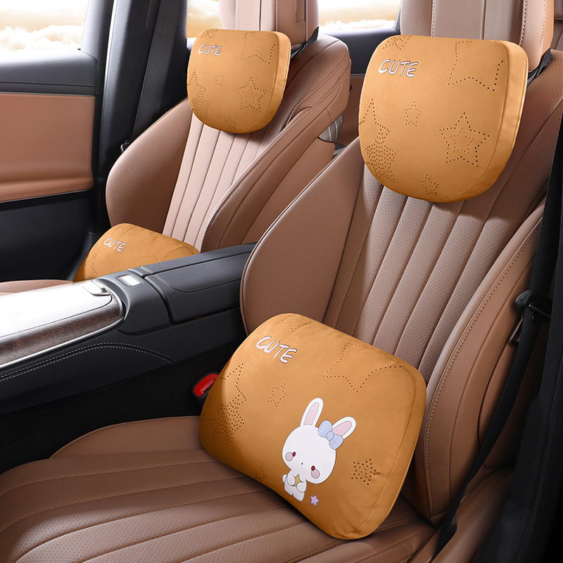 2025年新款卡通小兔子汽车头枕腰靠