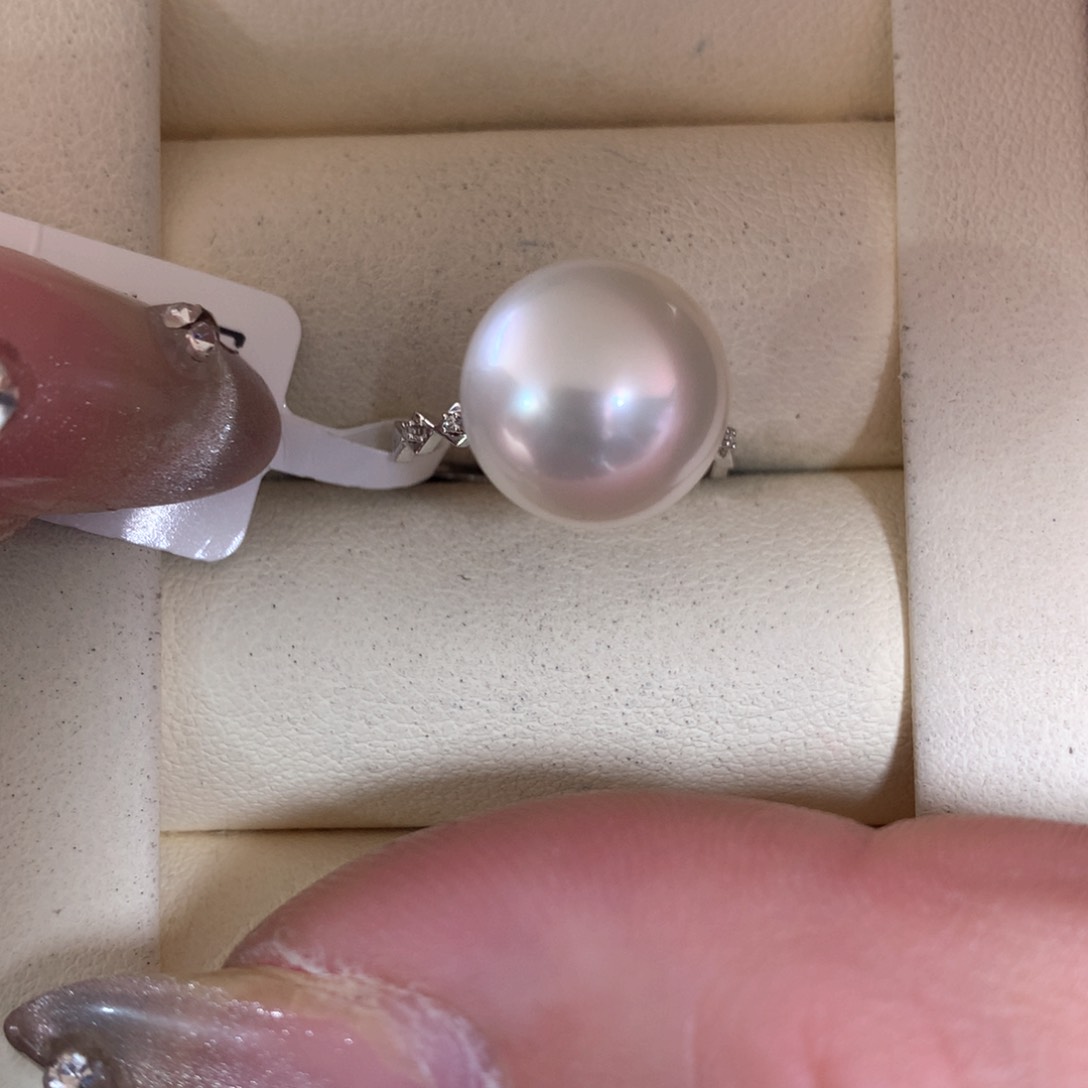 海水珍珠戒指18K金镶嵌