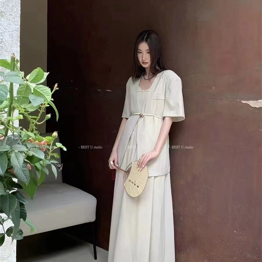 慵懒风老钱风衬衫裙子套装气质休闲穿搭
