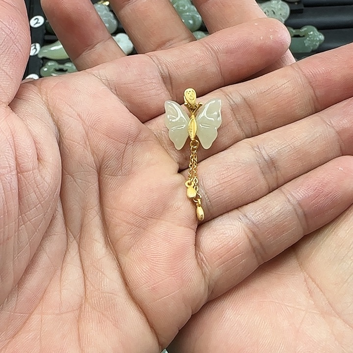 和田玉吊坠(不含链)银S925镶嵌