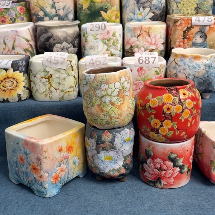 陶土专拍五个盆福利