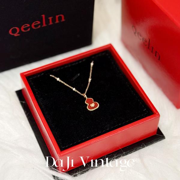 大吉中古/Qeelin麒麟红玛瑙葫芦爱心镶钻吊坠项链