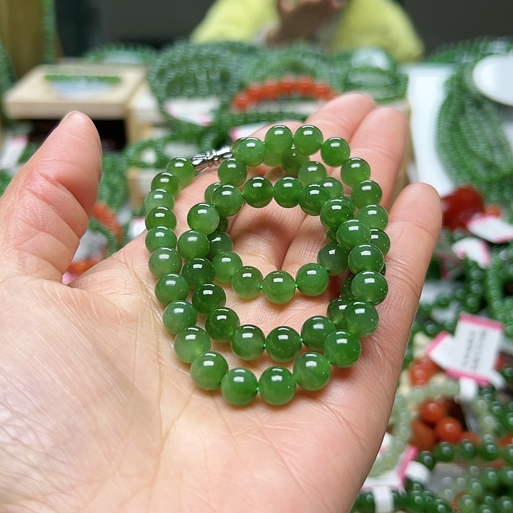 和田玉（碧玉）手链未镶嵌郑*呀