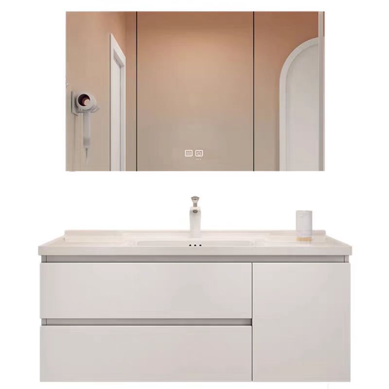 东格J07简约现代实木浴室柜烤漆智能镜子陶瓷一体盆极简卫浴柜