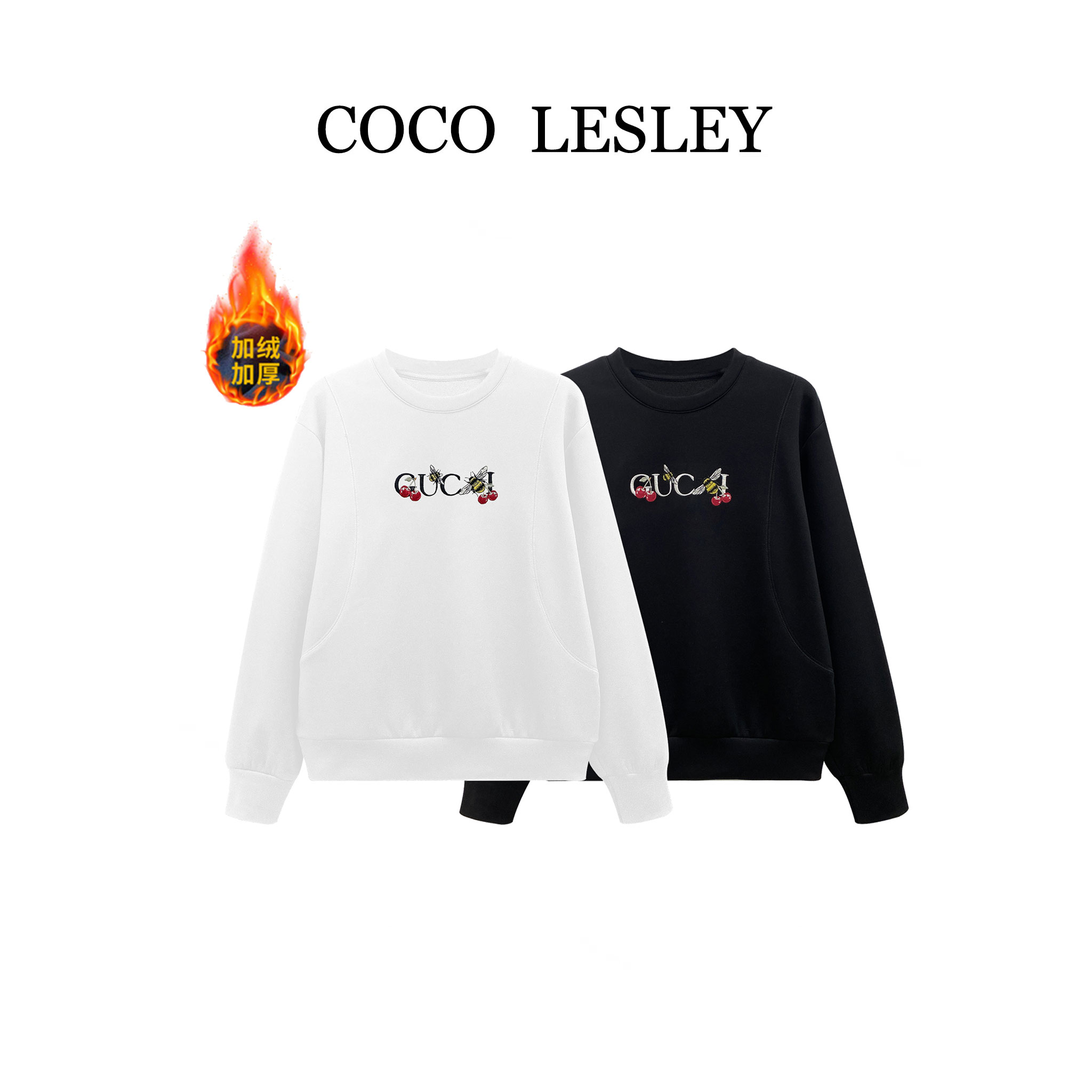 【COCO LESLEY】68602#重工刺绣卫衣2025秋冬休闲个性上衣潮