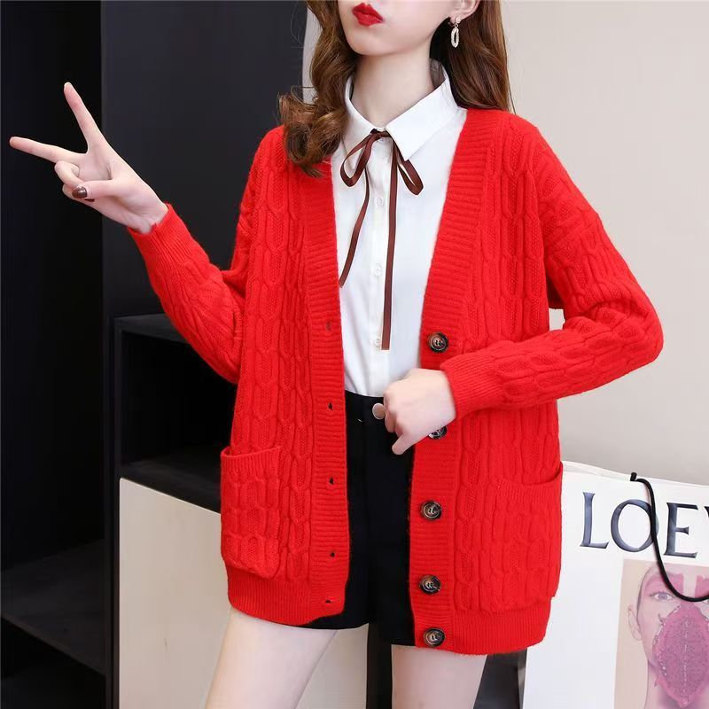 2312韩版秋冬新款毛衣外套针织开衫时尚百搭