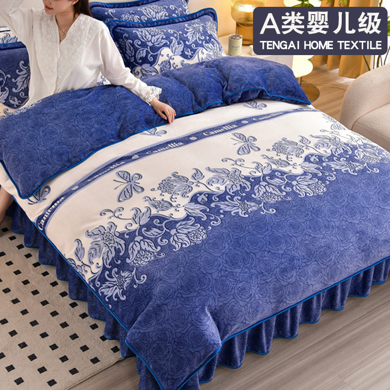 加厚牛奶绒被套单件150x200x230冬季双面法兰珊瑚绒毛被罩180x220