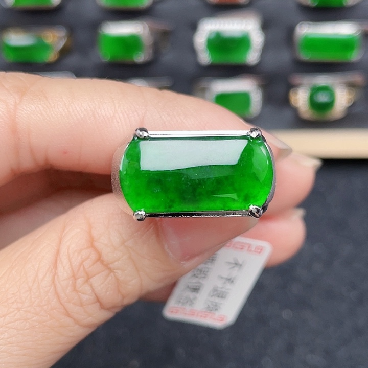 翡翠戒指银S925镶嵌没有运费险编号0020