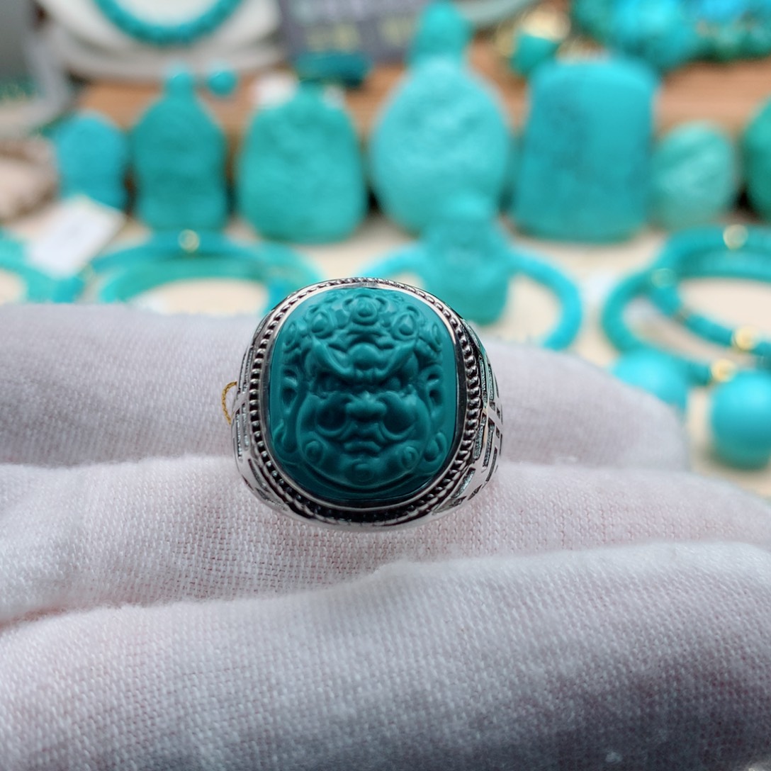 绿松石颈饰银S925镶嵌