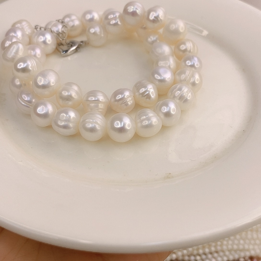 淡水珍珠手绳合金喵*节