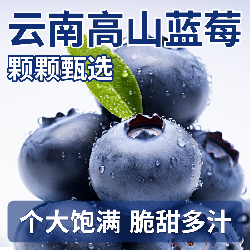 A1【顺丰京东】云南脆甜蓝莓鲜果应当季多汁水果孕妇整箱大果