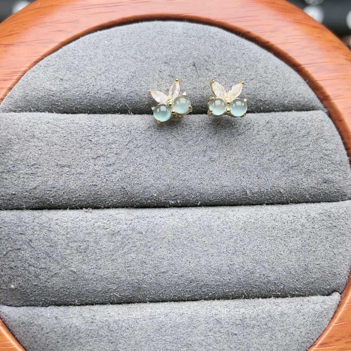 【闪购商品】翡翠银S925镶嵌耳饰Ooooooo