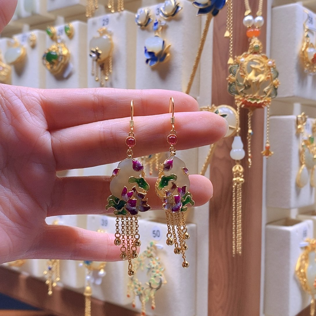 和田玉颈饰银S925镶嵌