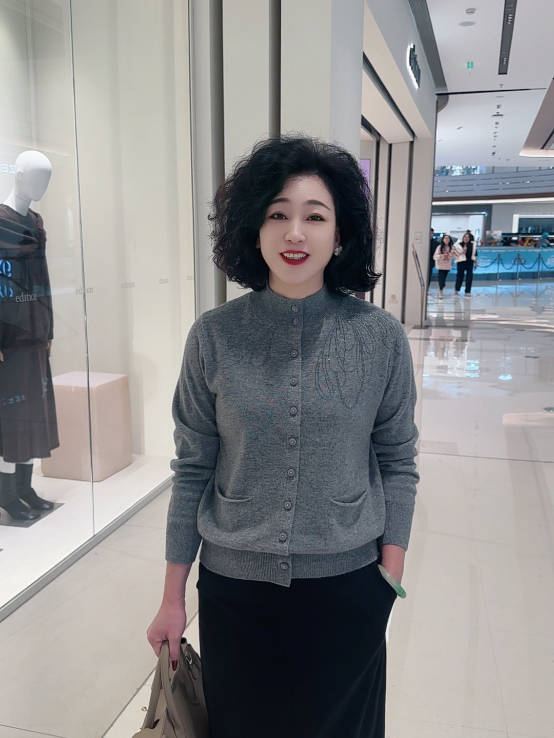 100%绵羊毛半高领打底衫开衫烫钻气质保暖毛衣带口袋打底衫2538