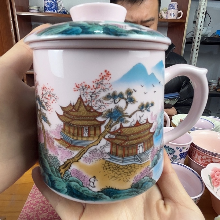 用***2瓷片景德镇陶瓷红稀稀江山赋