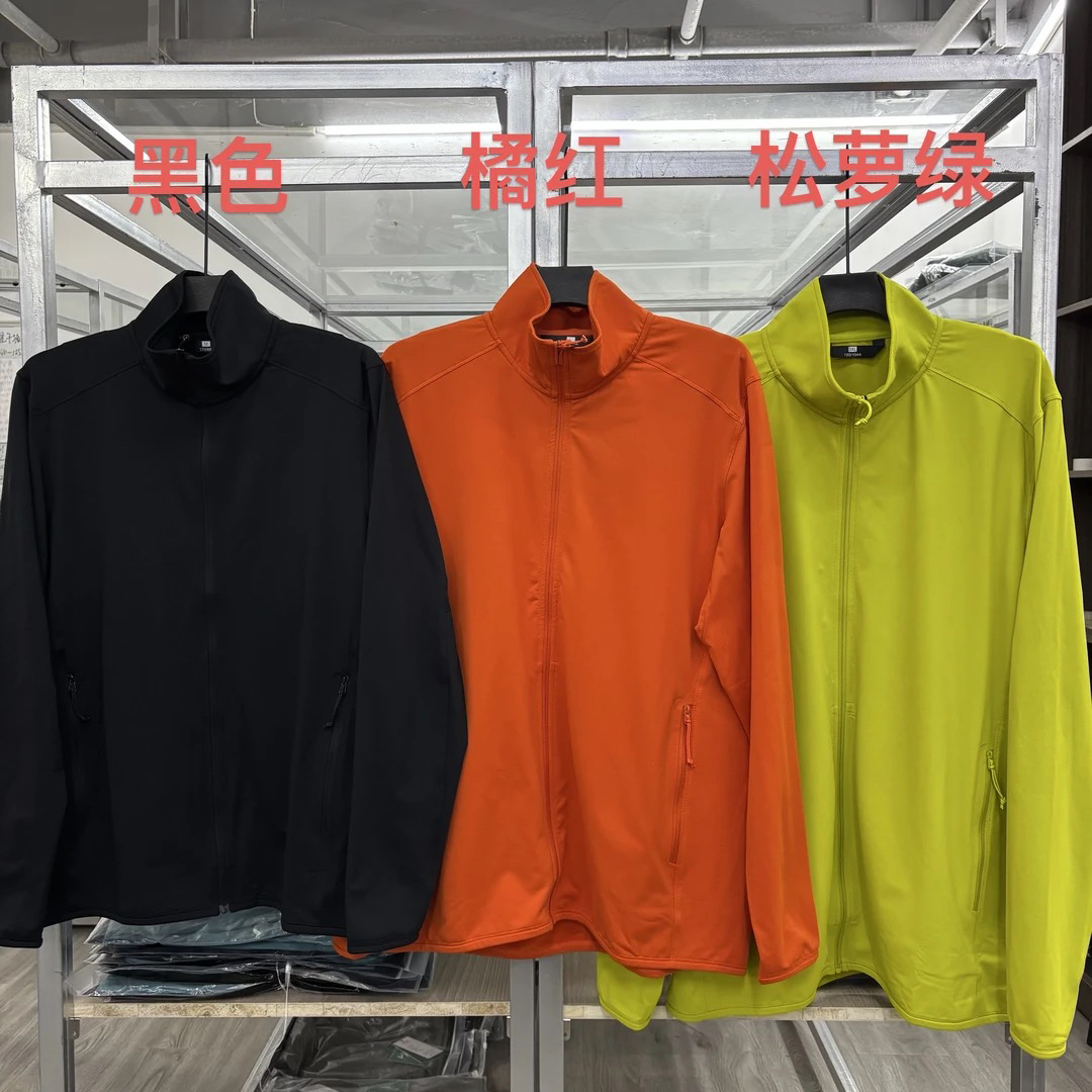 男士户外运动立领全拉链速干抓绒衫