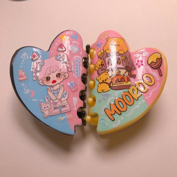 少女风抓夹卡通风仙女风女发夹甜美夹子发卡边夹