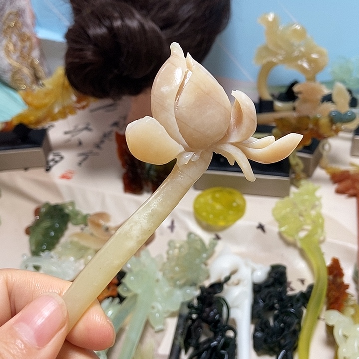未镶嵌岫玉发簪发簪
