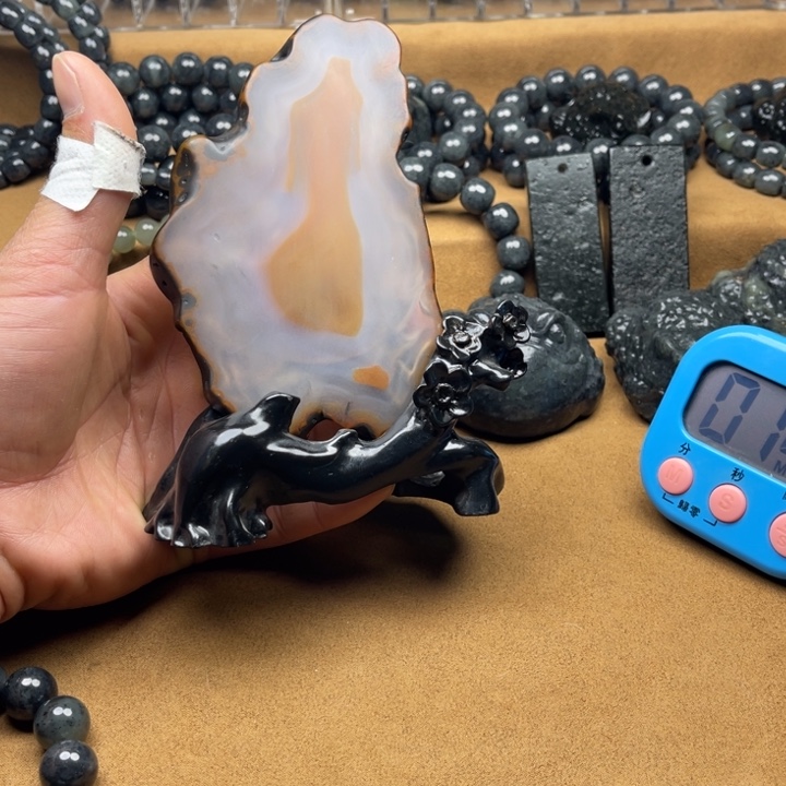 函***明和田玉未镶嵌摆件