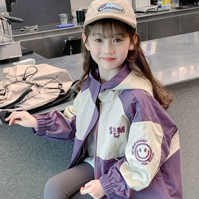 女童外套春秋款2025新款韩系春装儿童薄款冲锋衣洋气宝宝夹克上衣